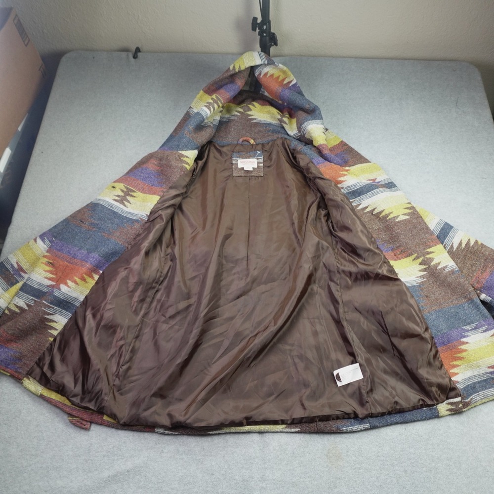 Mossimo Supply Co Jacket Womens S Multicolor Aztec Hooded Coat Boho Wrap - Picture 3 of 10